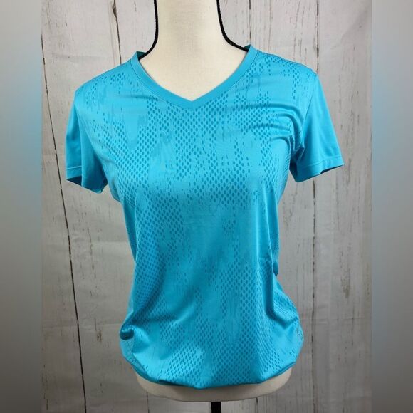 ‼️final must bundle‼️ Energetics Adiva Women’s Top T-shirt V-neck Aqua Blue - Picture 1 of 7